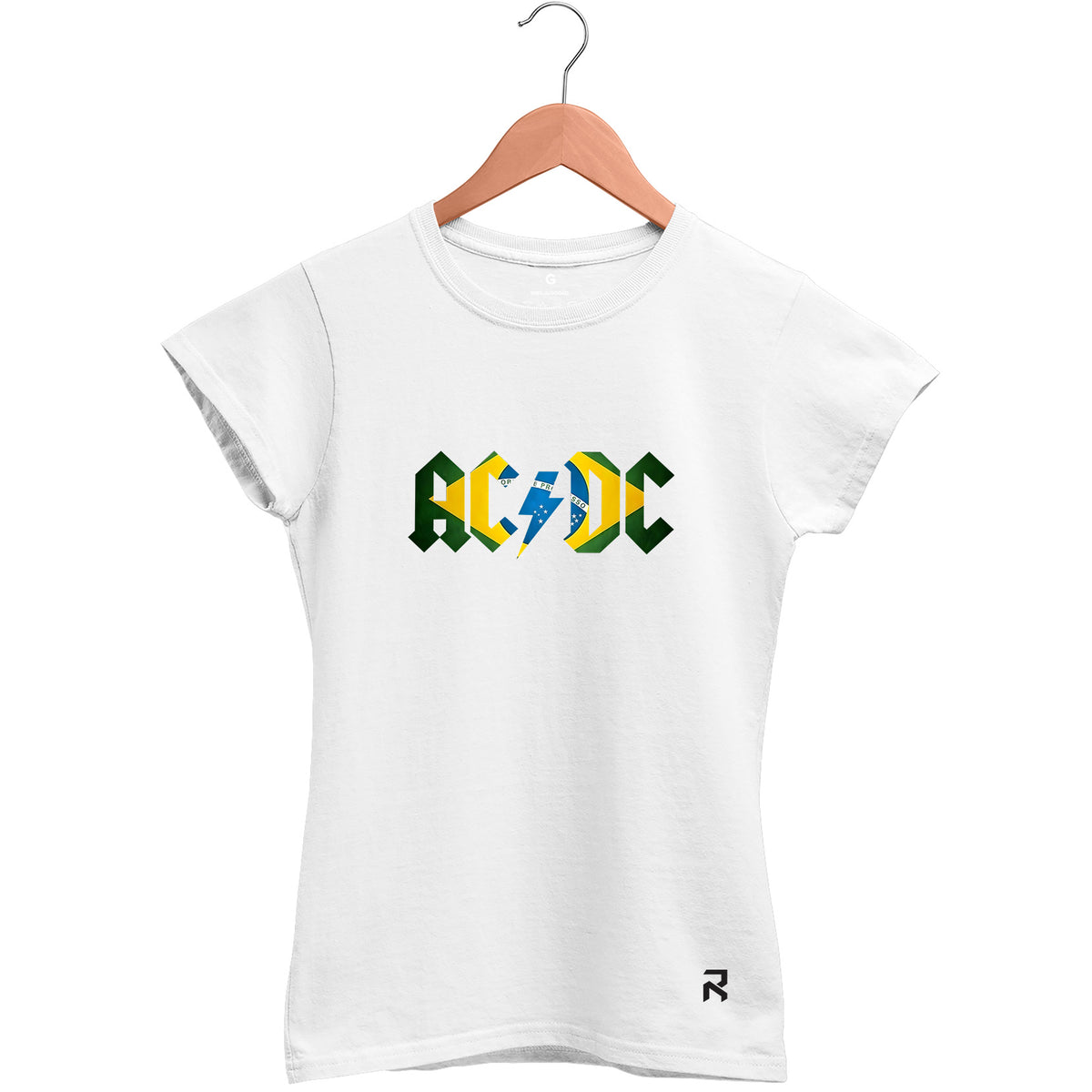 Camiseta Baby Look Feminina ACDC Brasil