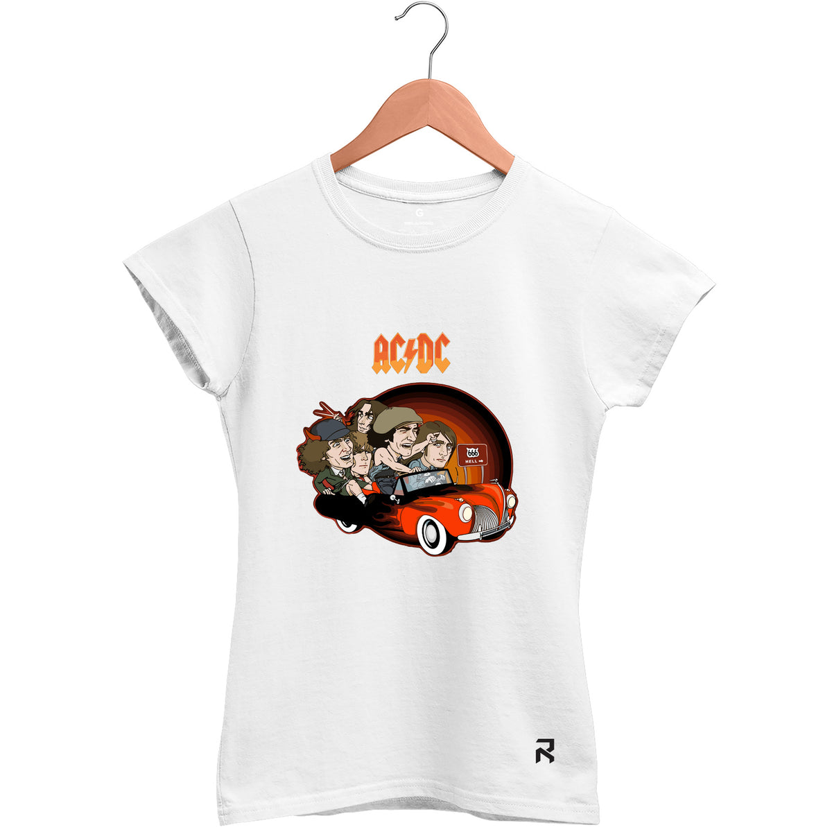 Camiseta Baby Look Feminina ACDC Carro