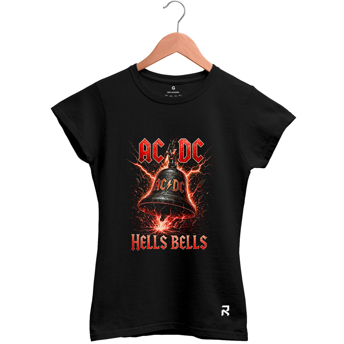 Camiseta Baby Look Feminina ACDC Hells Bells