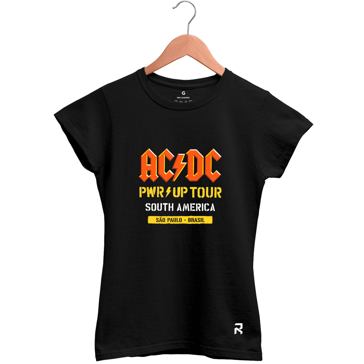 Camiseta Baby Look Feminina ACDC Tour