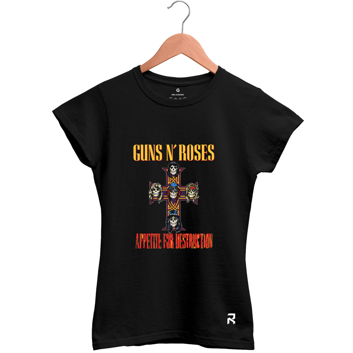 Camiseta Baby Look Feminina Appetite Guns