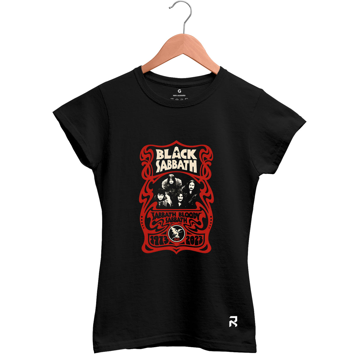 Camiseta Baby Look Feminina Bloody Black Sabbath