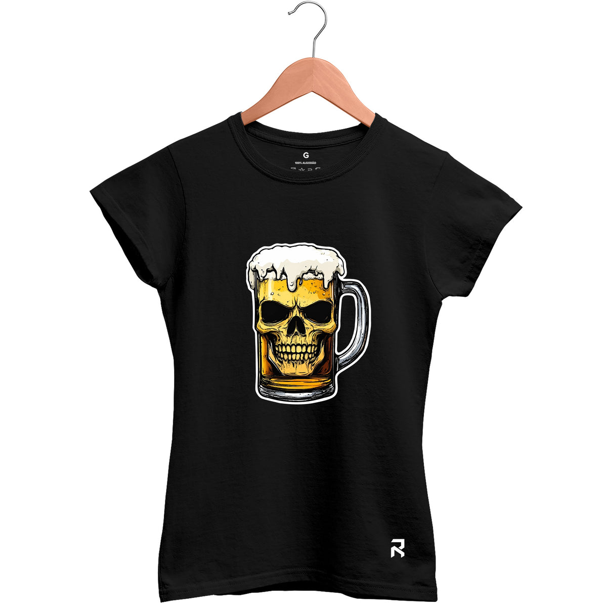 Camiseta Baby Look Feminina Beer Skull