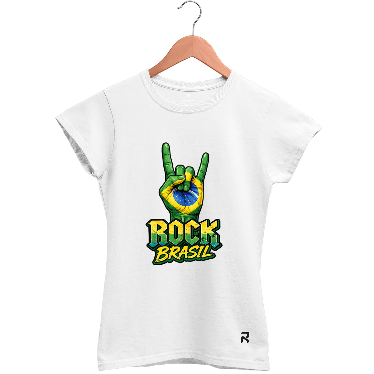 Camiseta Baby Look Feminina Brasil Rock