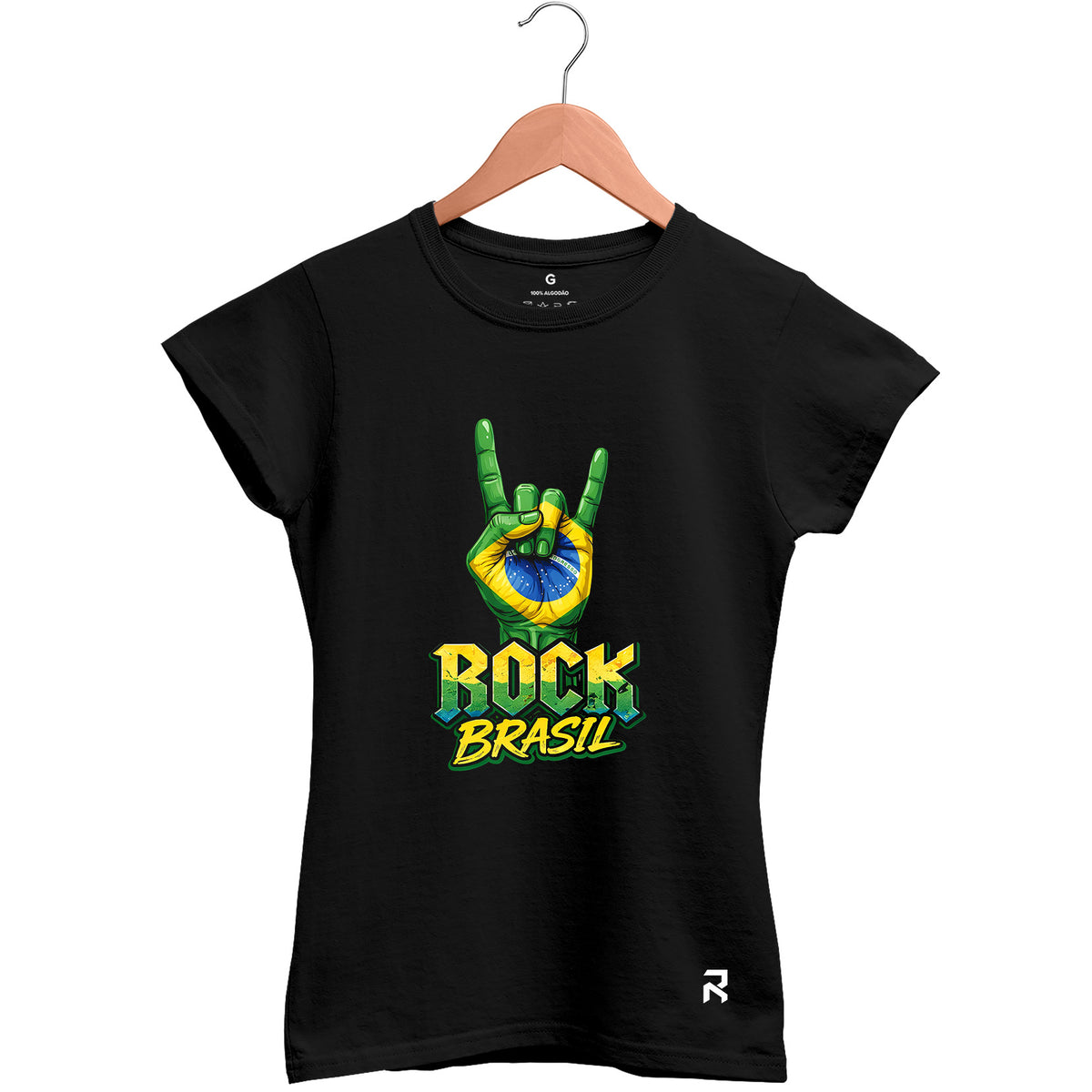 Camiseta Baby Look Feminina Brasil Rock