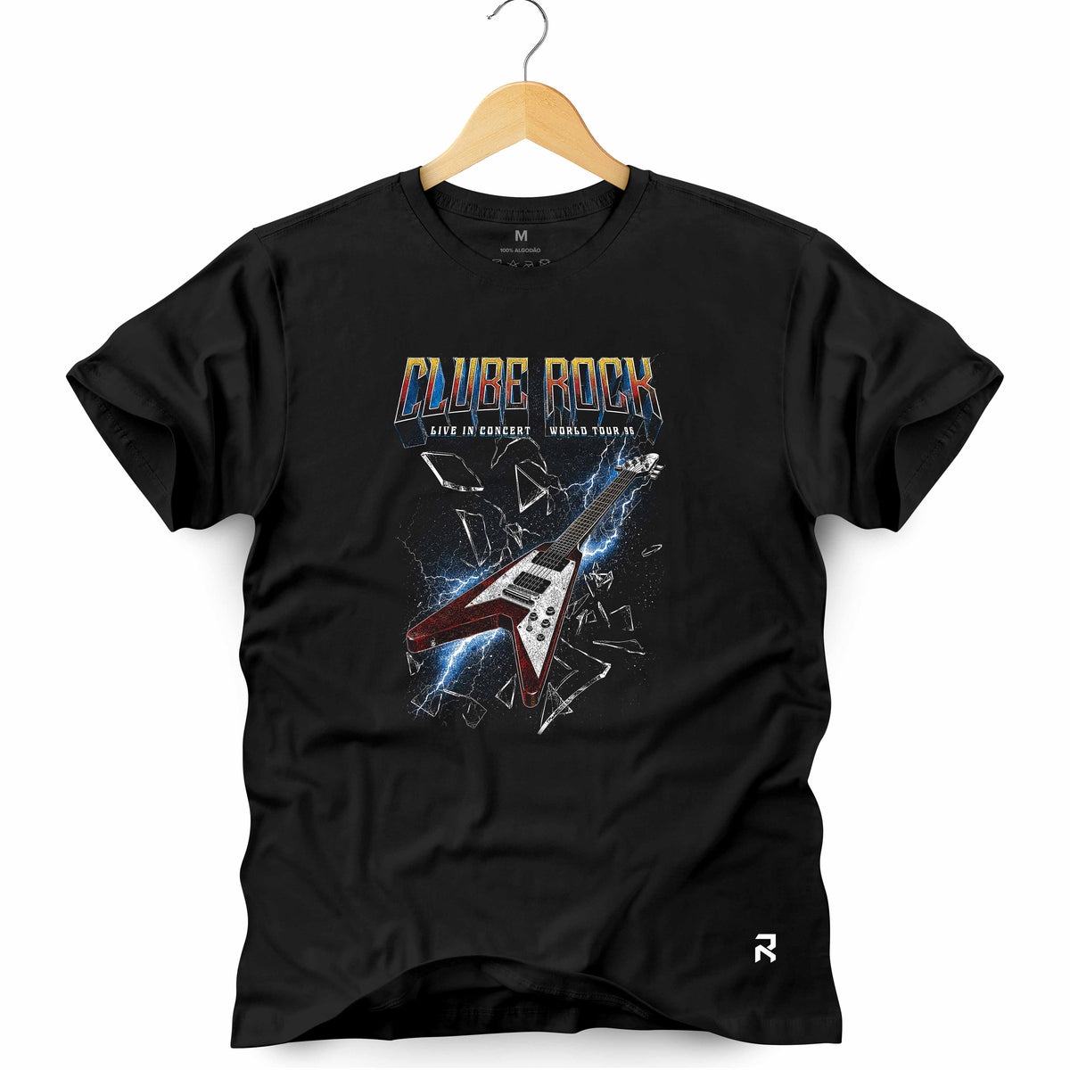 Camiseta Masculina Clube Rock Guitarra