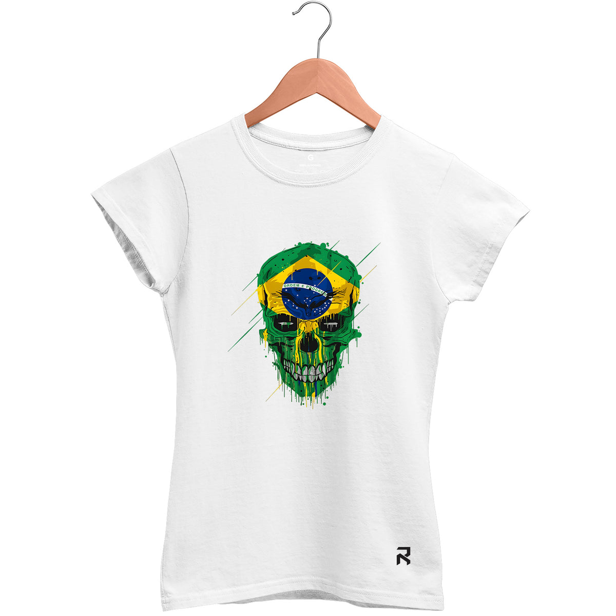 Camiseta Baby Look Feminina Caveira BR