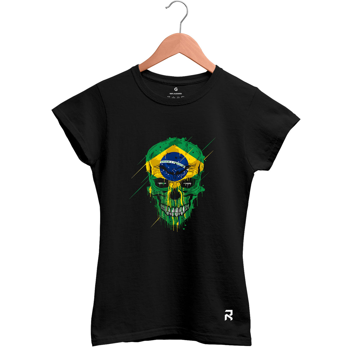 Camiseta Baby Look Feminina Caveira BR