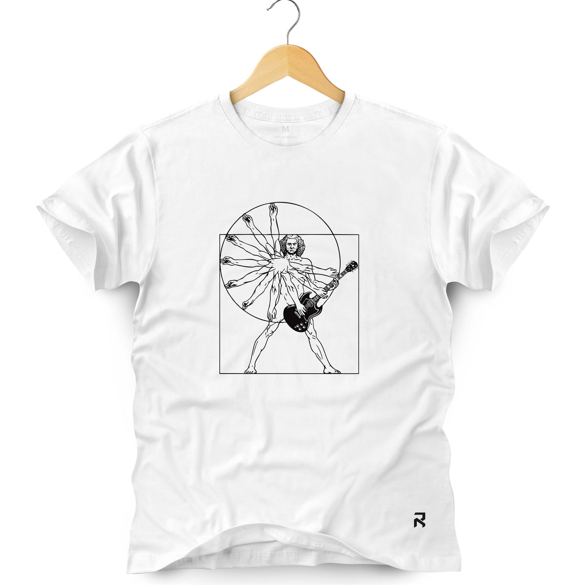 Camiseta Masculina Da Vinci Guitarrista