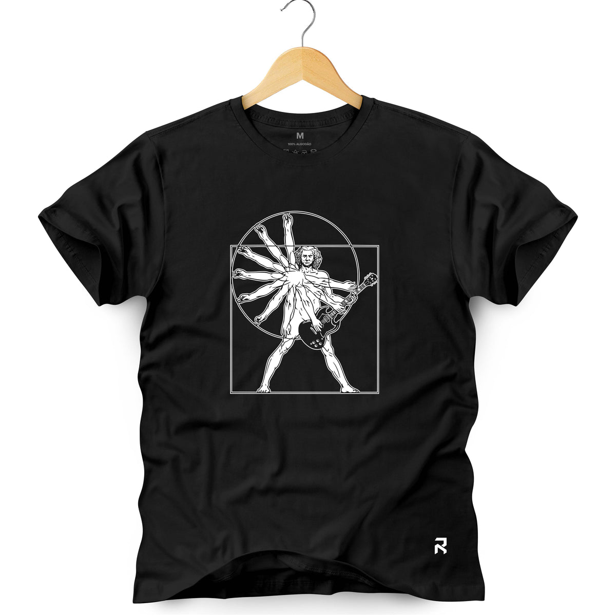 Camiseta Masculina Da Vinci Guitarrista