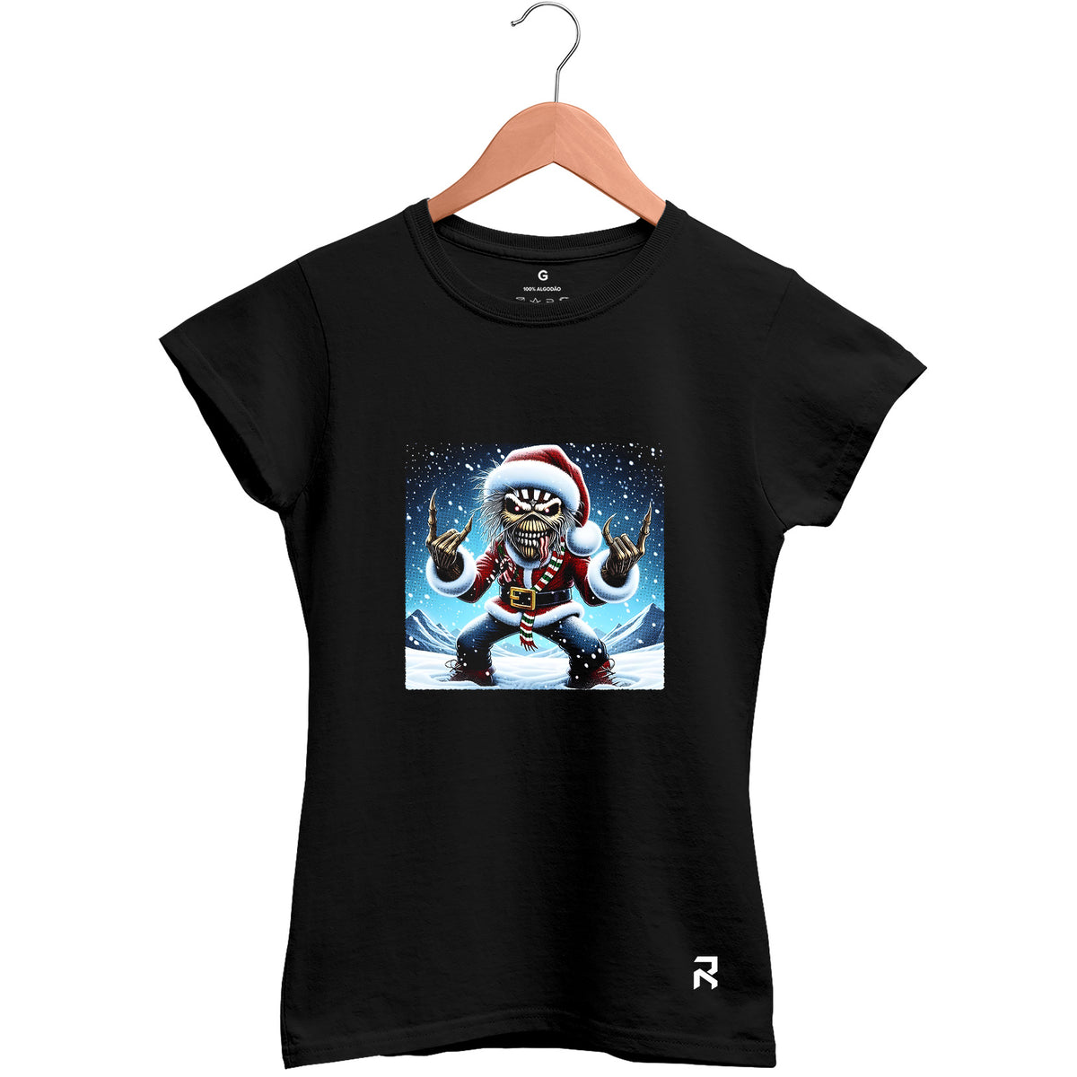 Camiseta Baby Look Feminina Eddie Natal