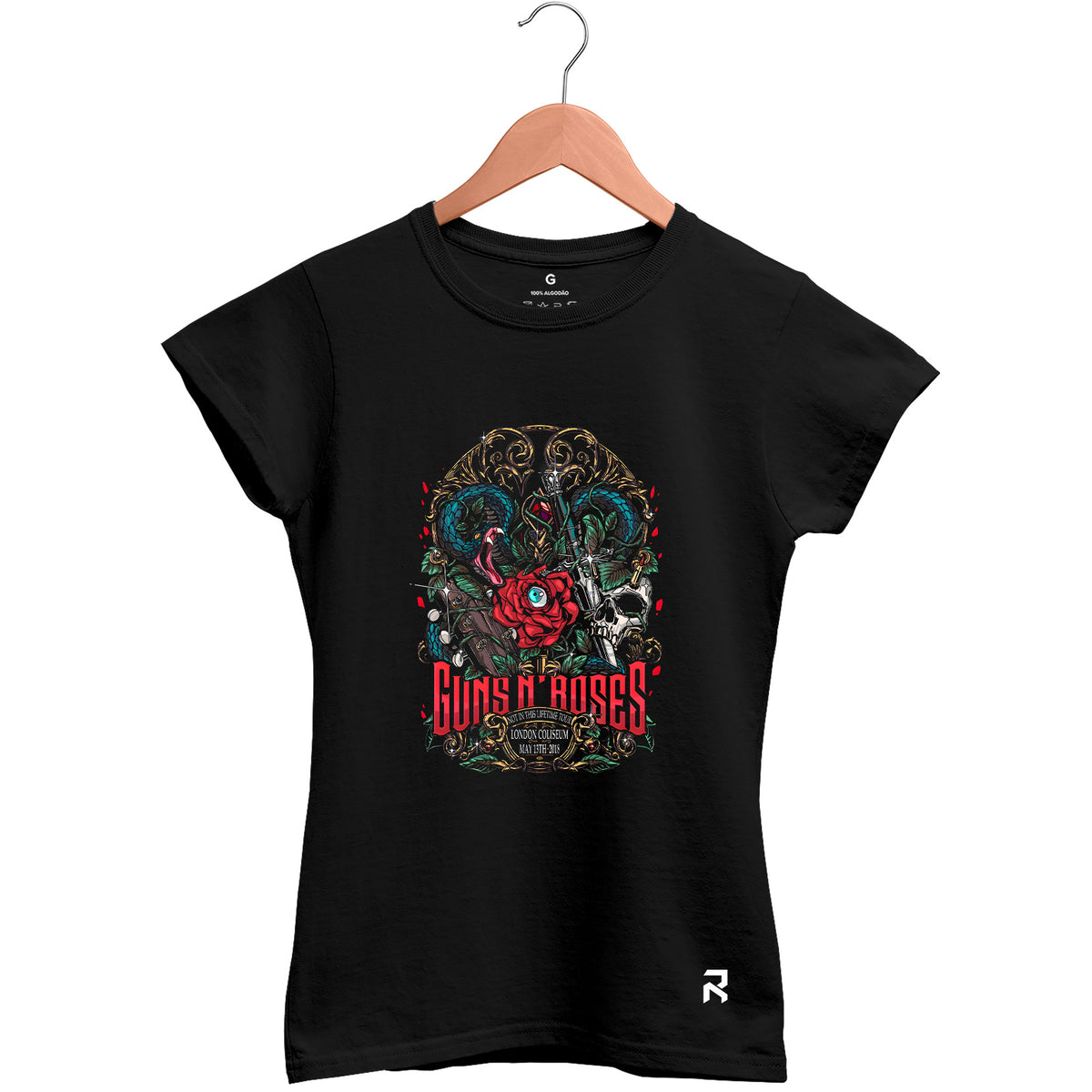 Camiseta Baby Look Feminina Guns Londres