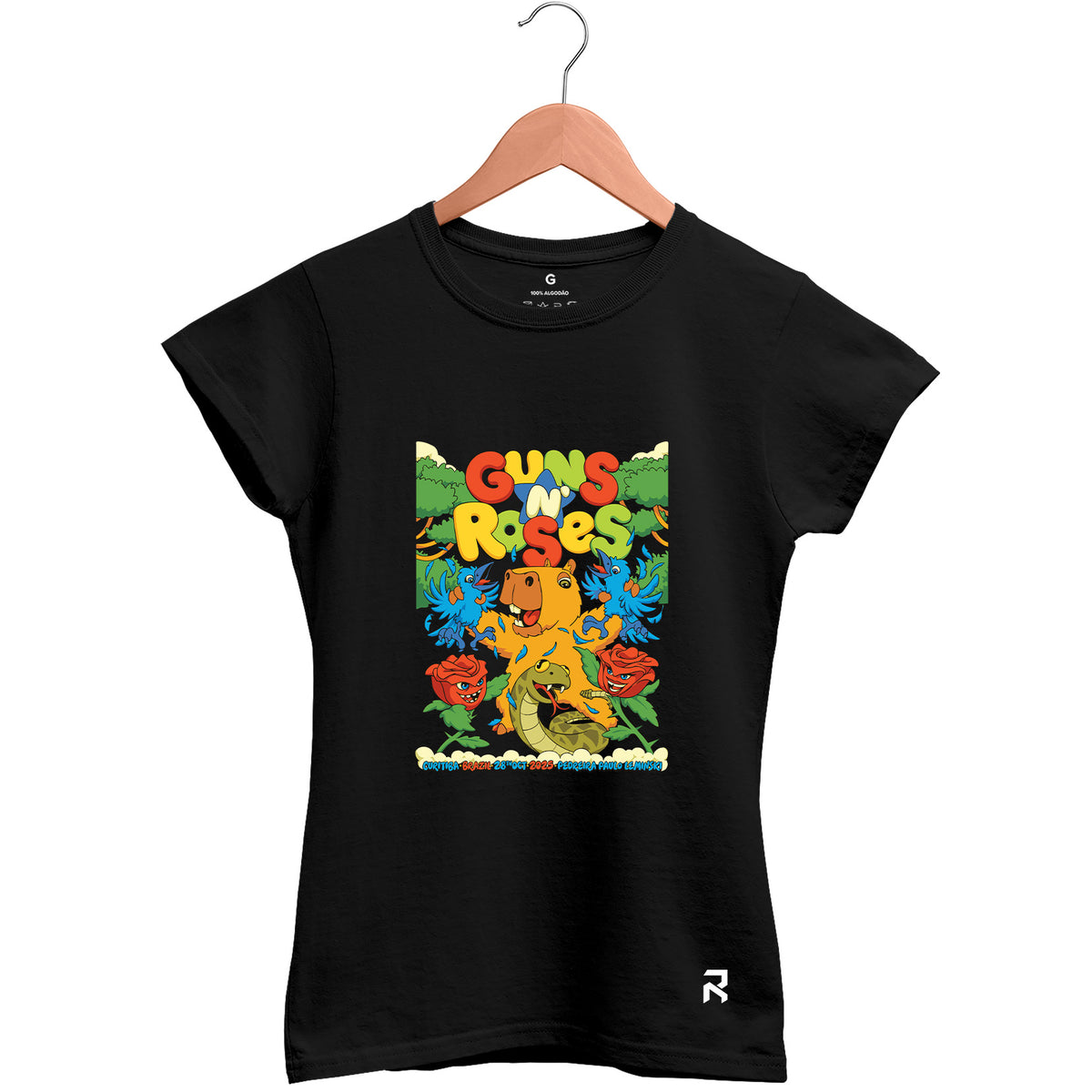 Camiseta Baby Look Feminina Guns Curitiba