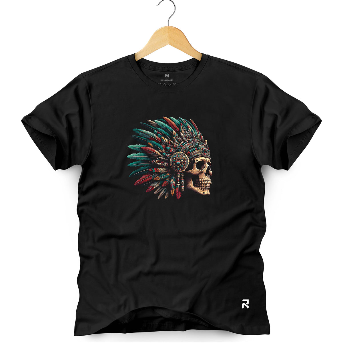 Camiseta Masculina Indigena Caveira