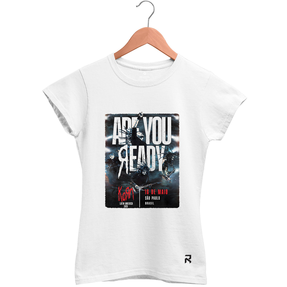 Camiseta Baby Look Feminina Korn Tour