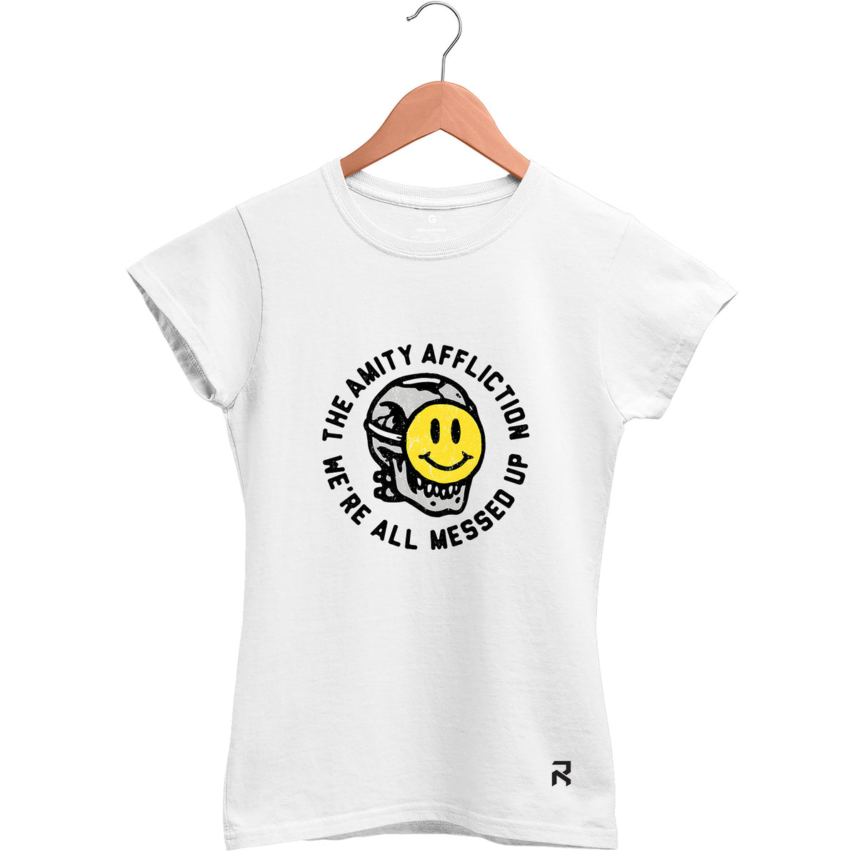 Camiseta Baby Look Feminina Messed Up Amity Affliction