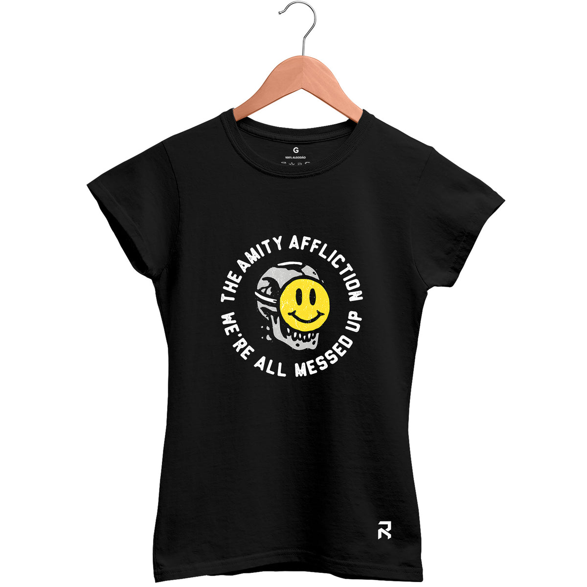 Camiseta Baby Look Feminina Messed Up Amity Affliction