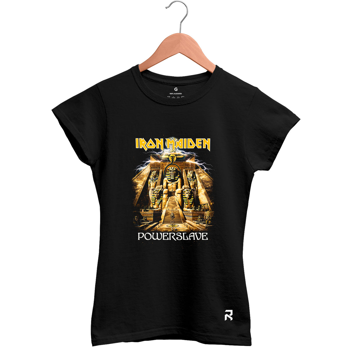 Camiseta Baby Look Feminina Powerslave Iron Maiden
