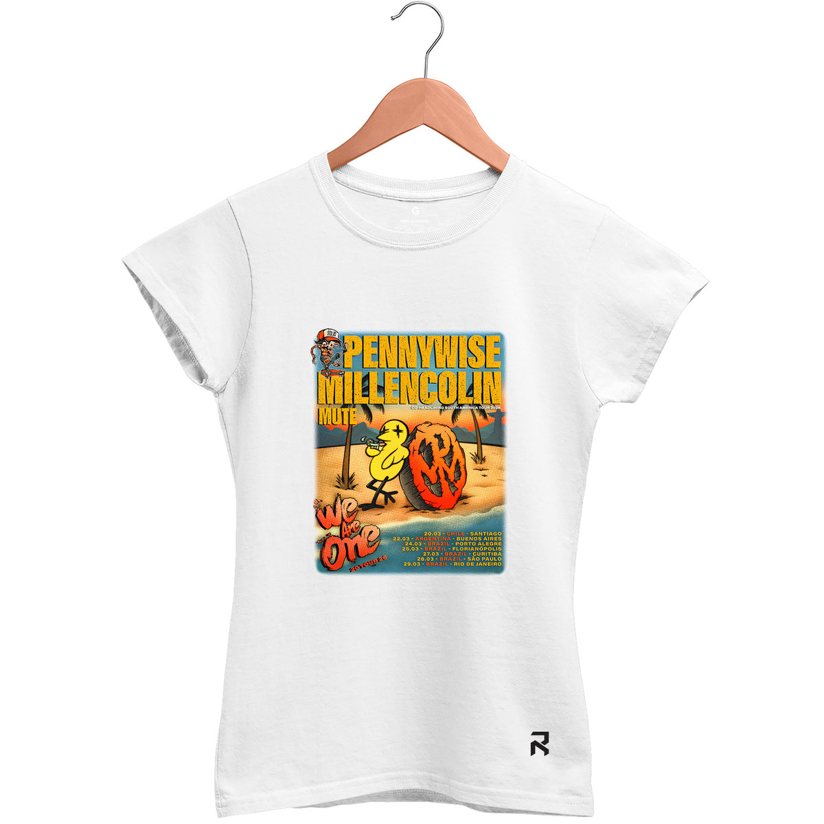 Camiseta Baby Look Feminina Tour Pennywise Millencolin