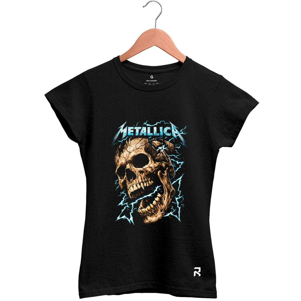 Camiseta Baby Look Feminina Raio Metallica