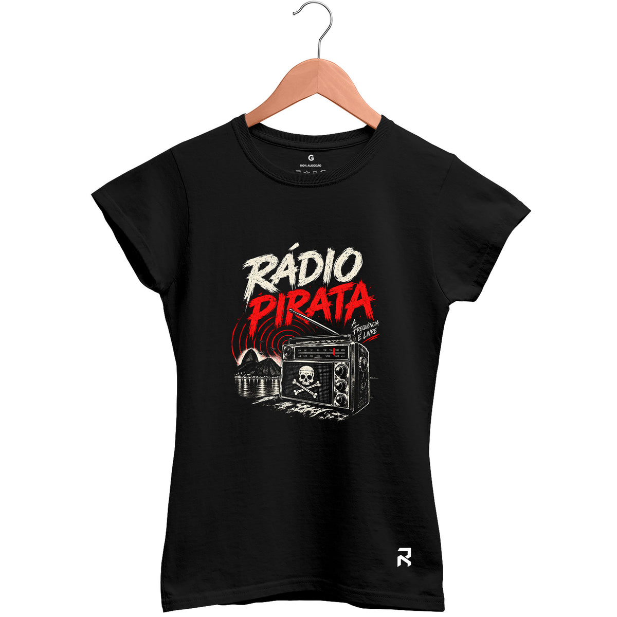 Camiseta Baby Look Feminina Radio Pirata