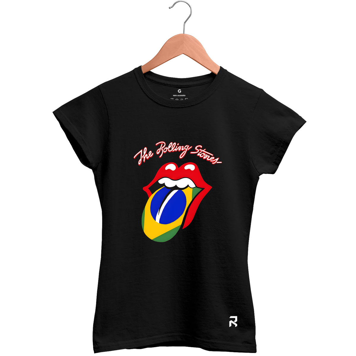 Camiseta Baby Look Feminina Rolling Stones Brasil