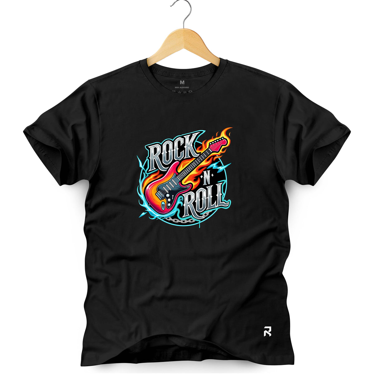 Camiseta Masculina Rock n Roll Neon