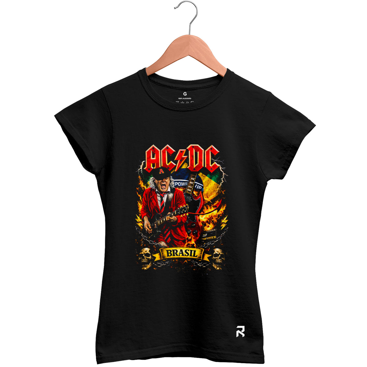Camiseta Baby Look Feminina ACDC BR