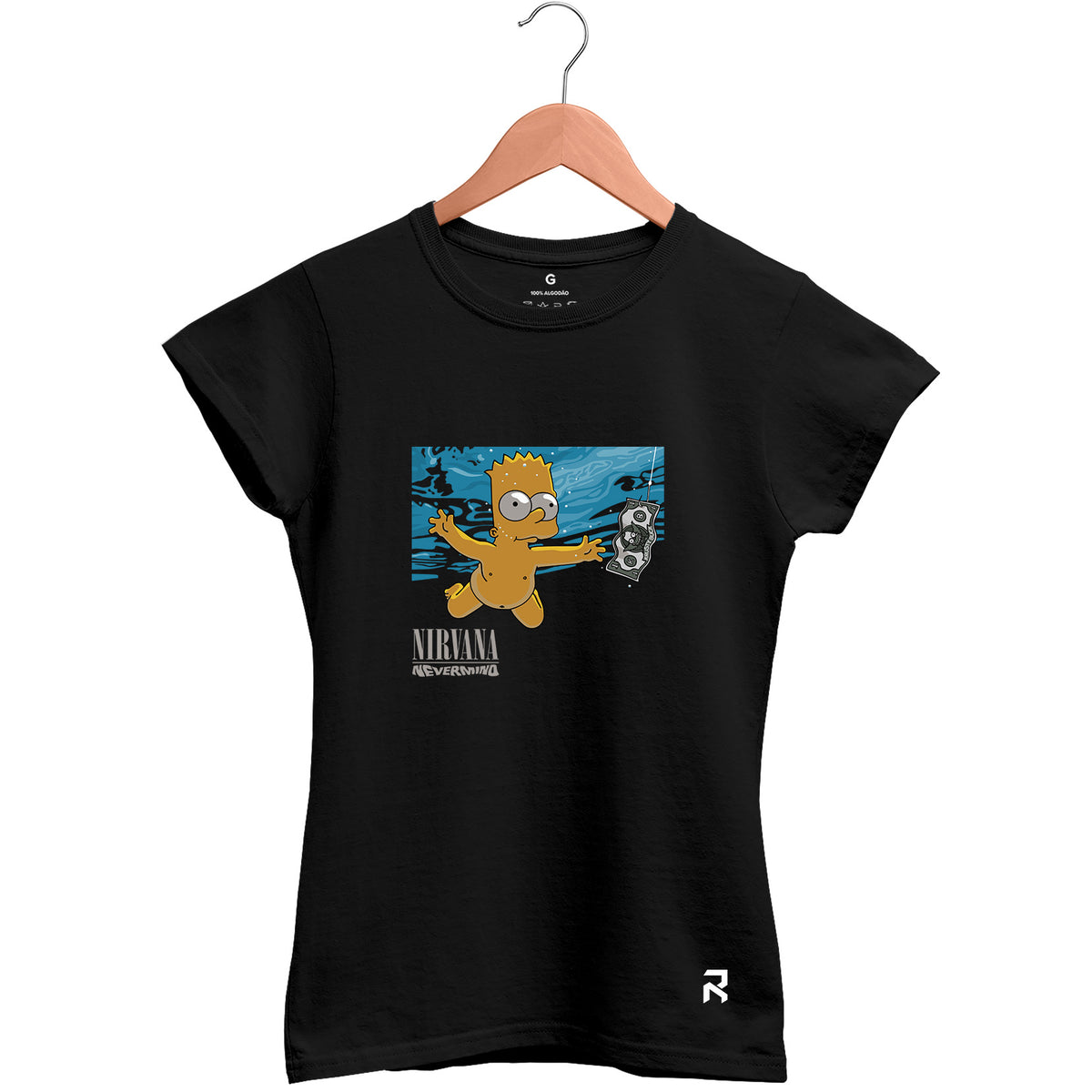 Camiseta Baby Look Feminina Bart Nervermind