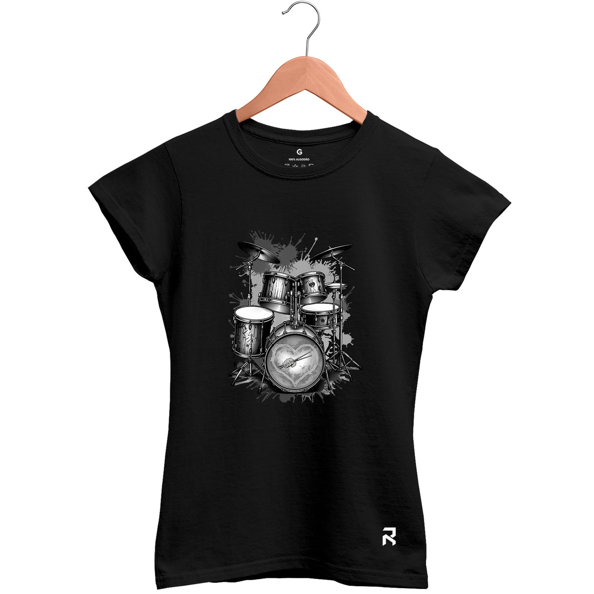 Camiseta Baby Look Feminina Bateria