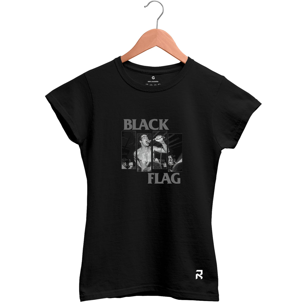 Camiseta Baby Look Feminina Black Flag