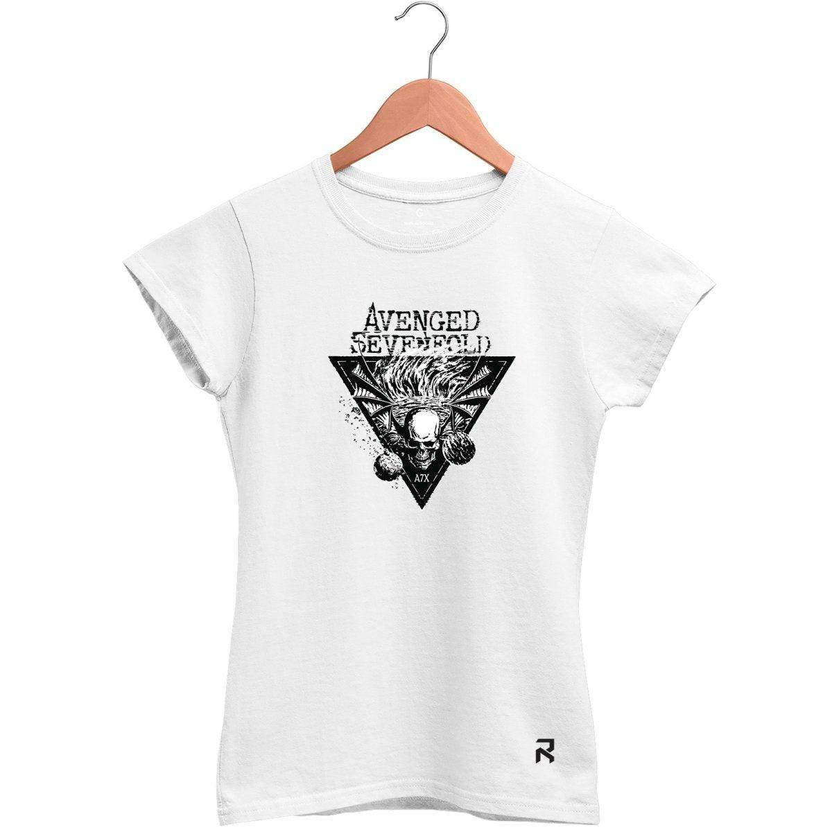 Camiseta Baby Look Feminina Avenged Triângulo - Clube Rock - P - Branca -