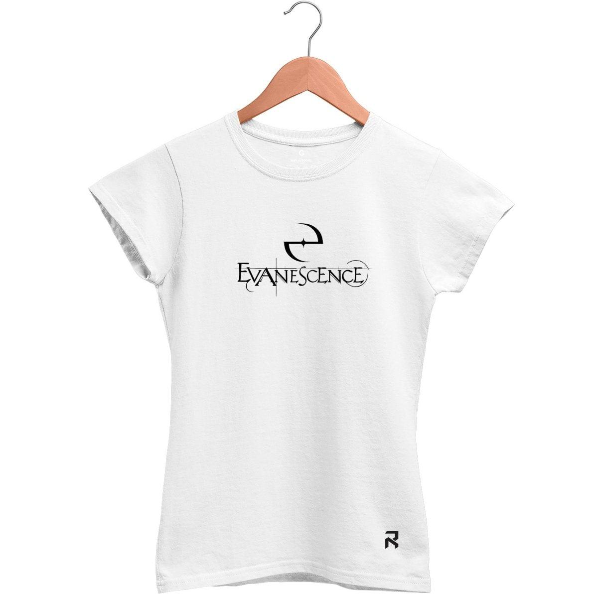 Camiseta Baby Look Feminina Evanescence - Clube Rock - P - Branca -