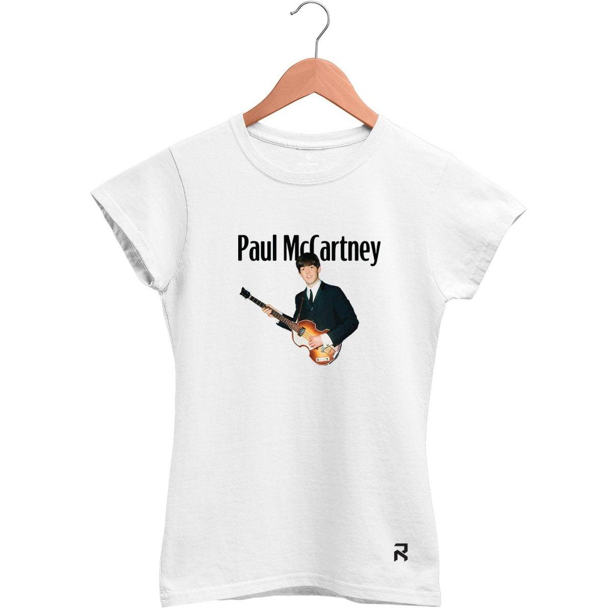 Camiseta Baby Look Feminina Paul McCartney - Clube Rock - P - Branca -