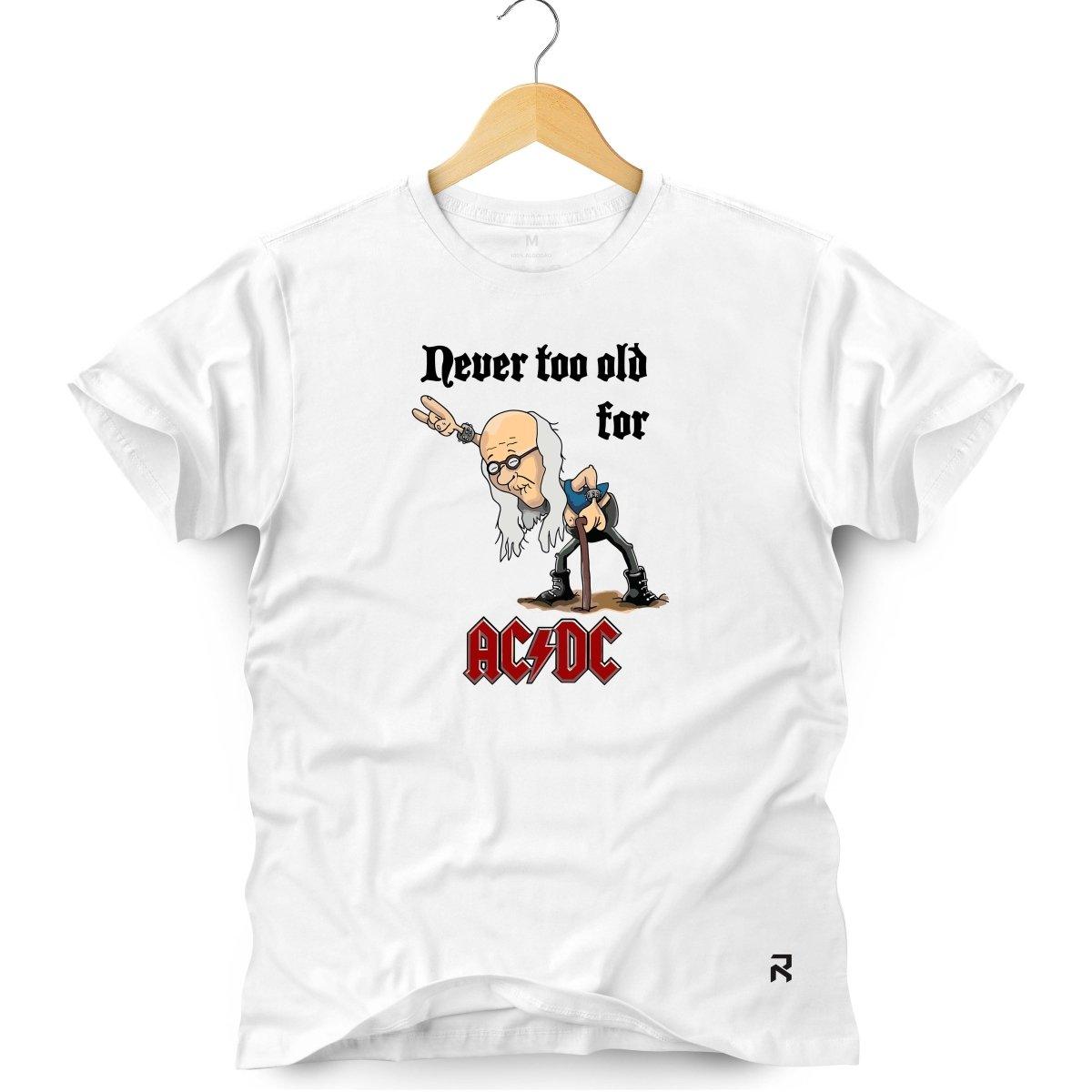 Camiseta Masculina ACDC OLD - Clube Rock - P - Branca -
