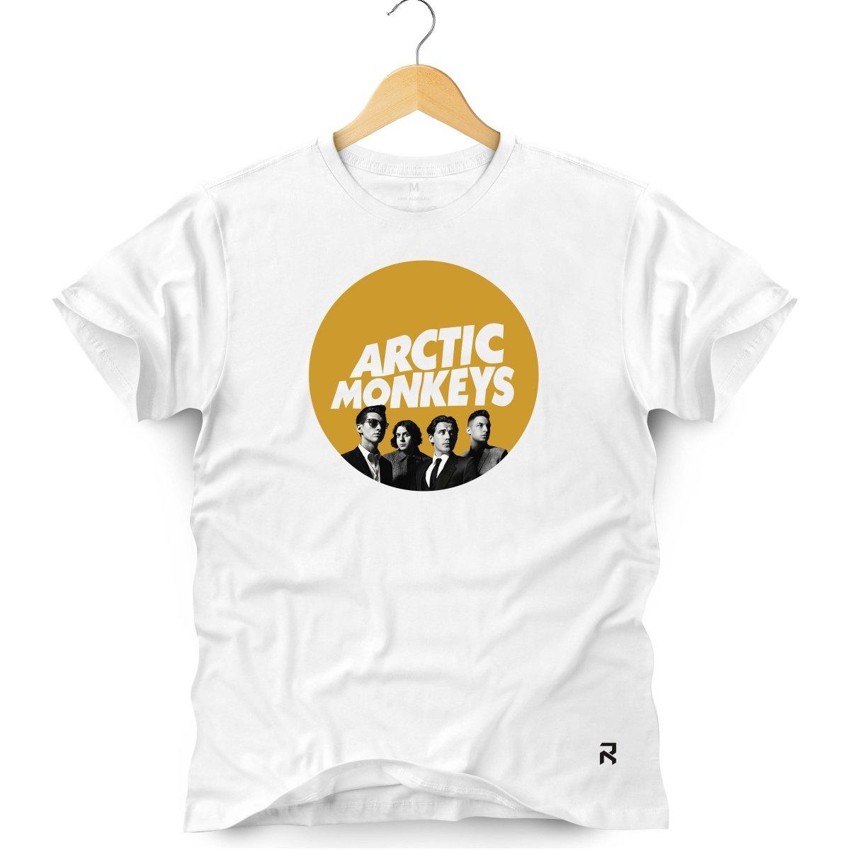 Camiseta Masculina Arctic Monkeys Banda - Clube Rock - P - Branca -