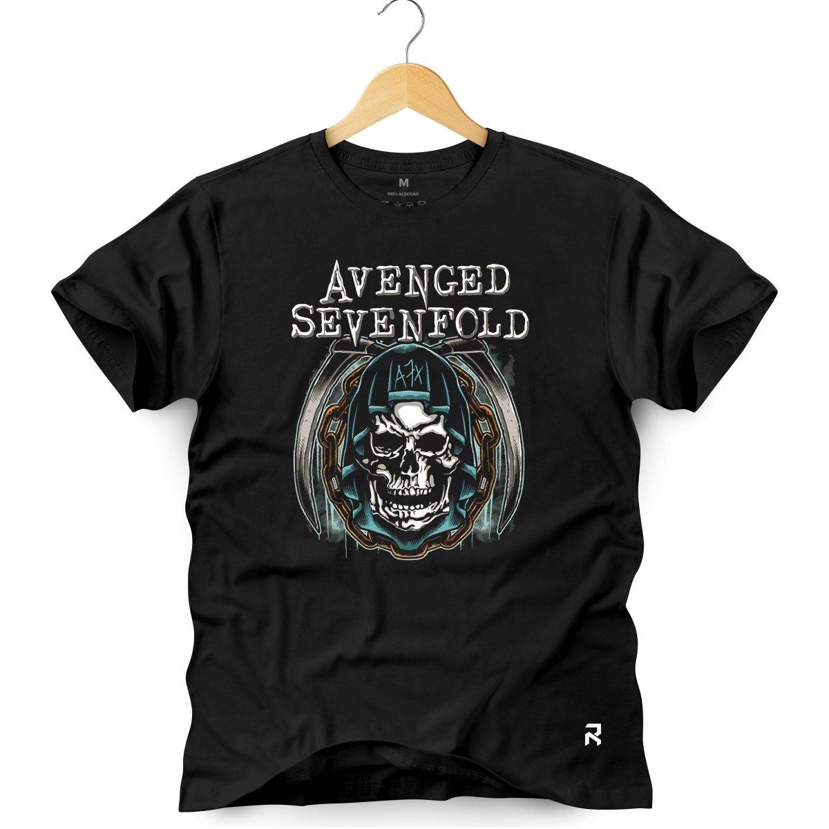 Camiseta Masculina Avenged A7X - Clube Rock - P - Preta -