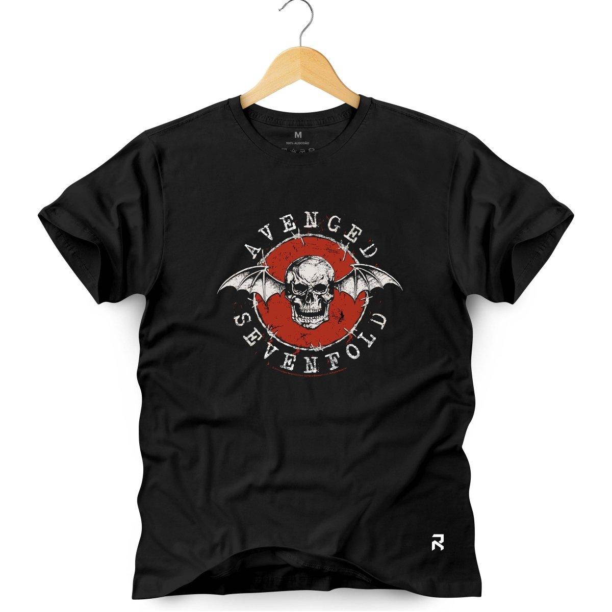 Camiseta Masculina Avenged Caveira - Clube Rock - P - Preta -