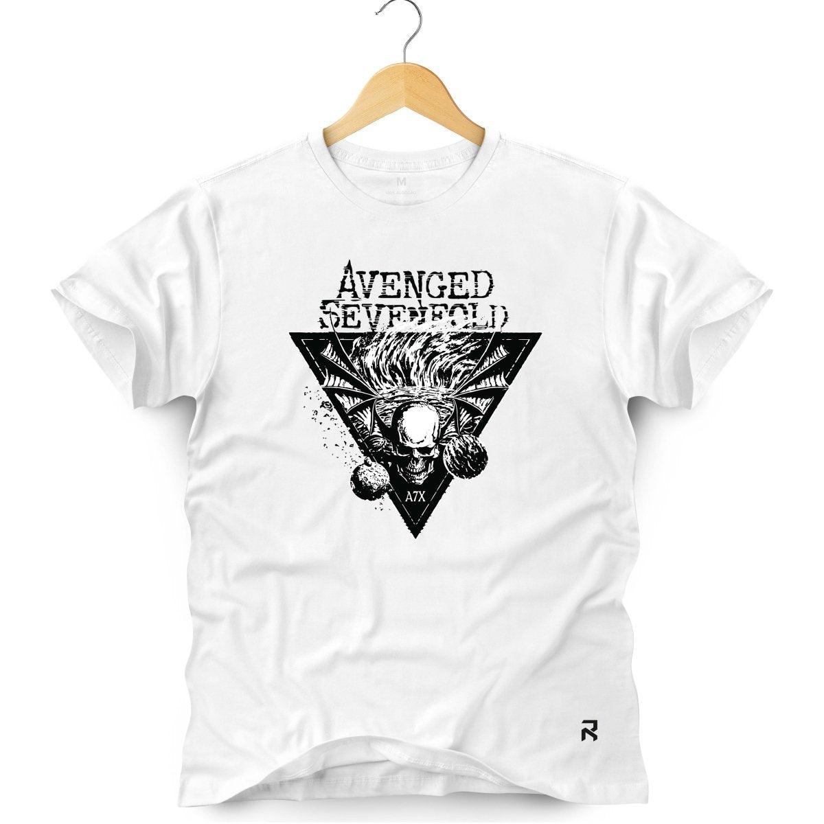 Camiseta Masculina Avenged Triângulo - Clube Rock - P - Branca -