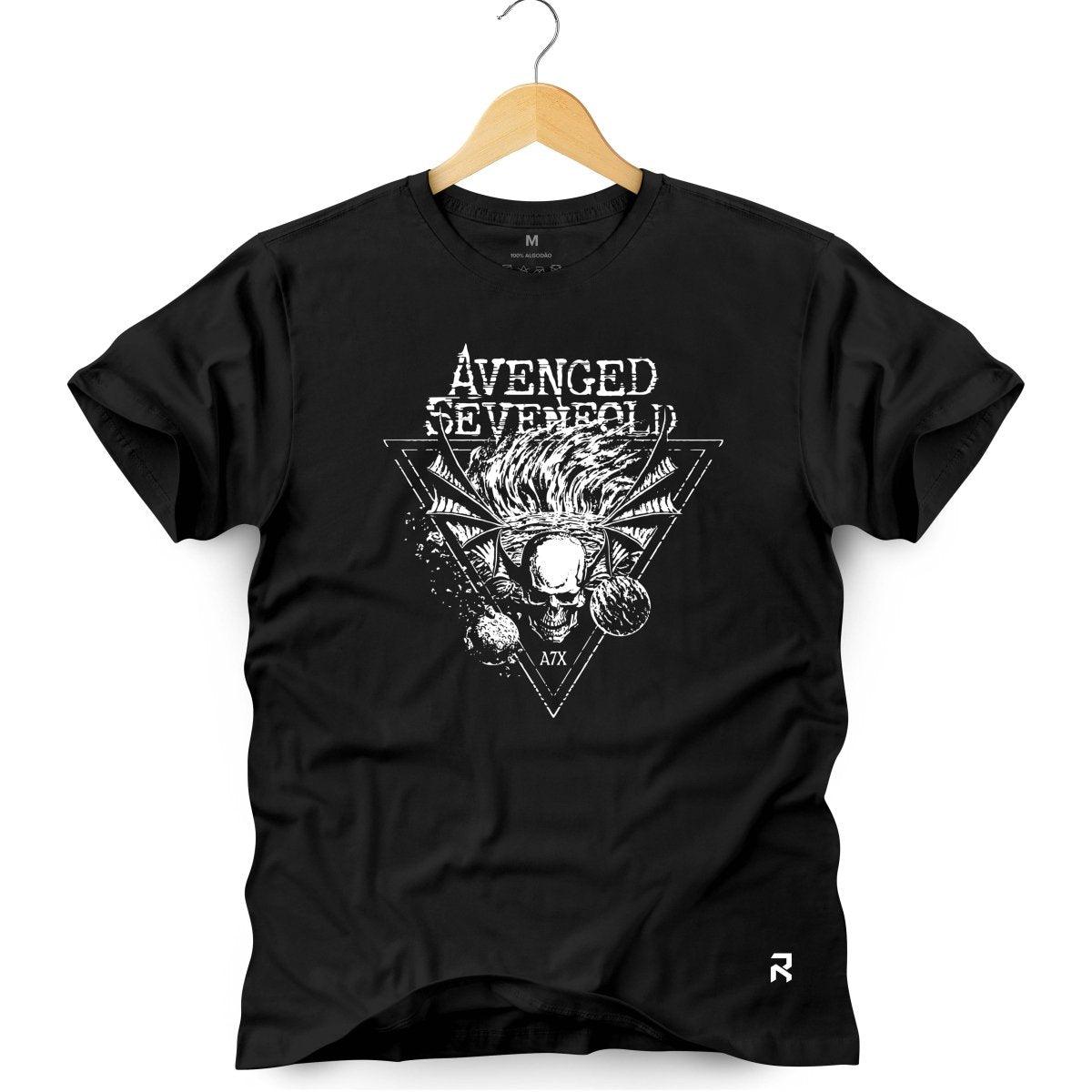 Camiseta Masculina Avenged Triângulo - Clube Rock - P - Preta -