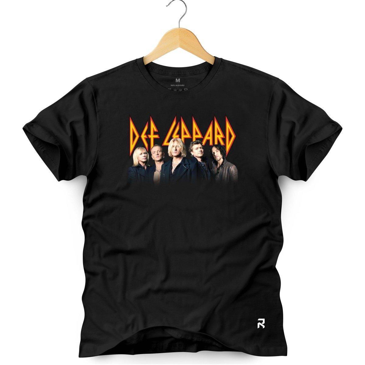 Camiseta Masculina Def Leppard Banda - Clube Rock - P - Preta -
