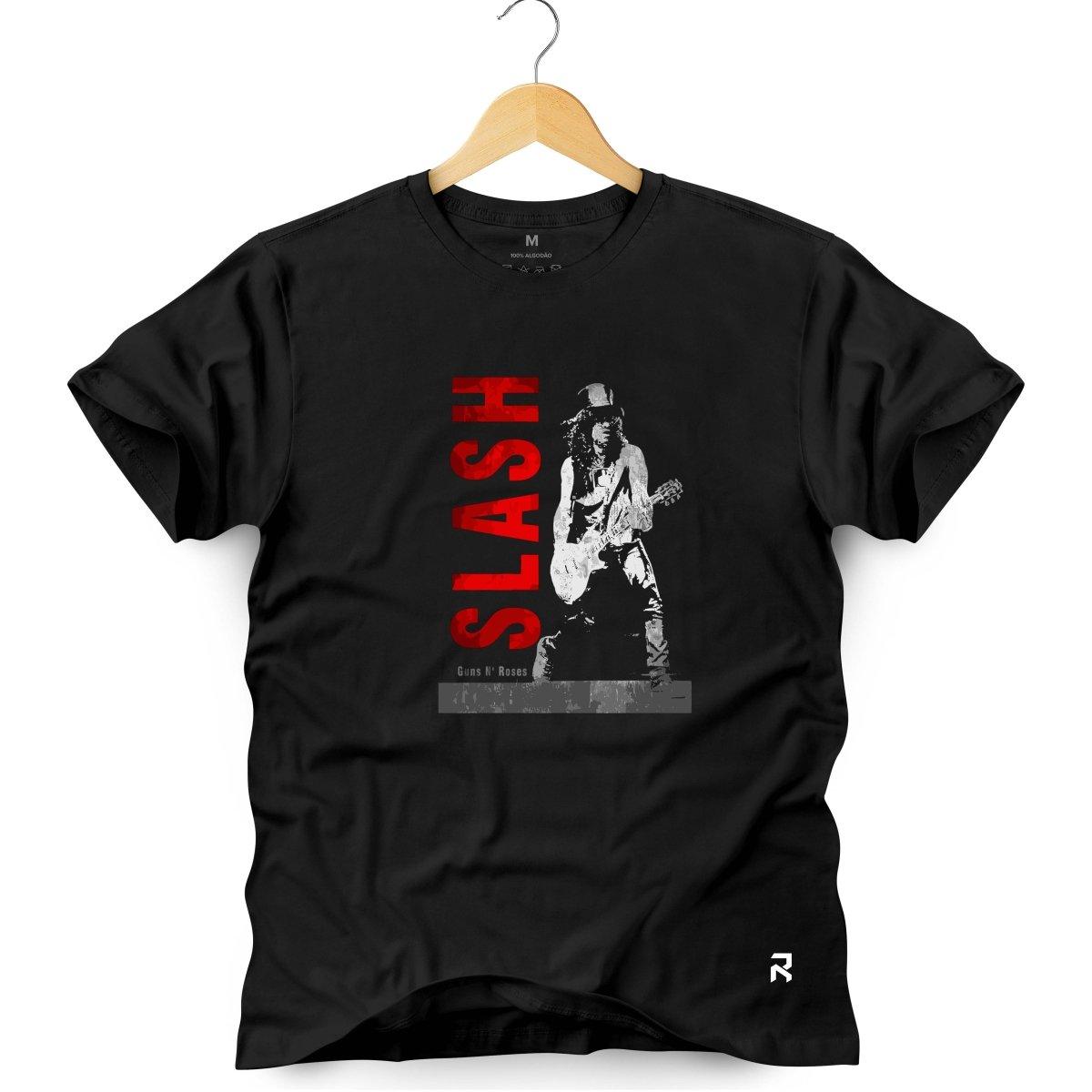 Camiseta Masculina Guns Slash - Clube Rock - P - Preta -