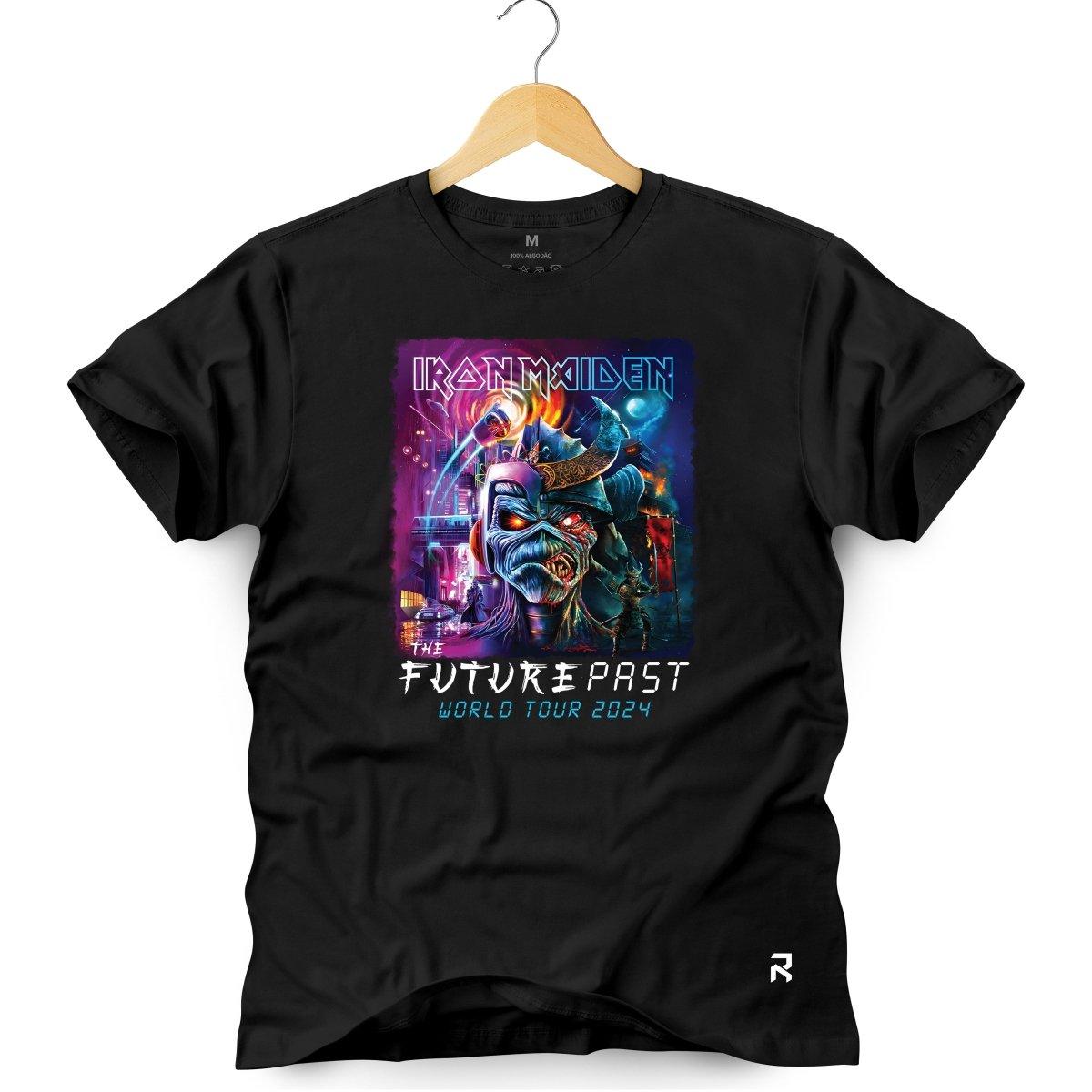 Camiseta Masculina Iron Maiden world tour - Clube Rock - P - Preta -