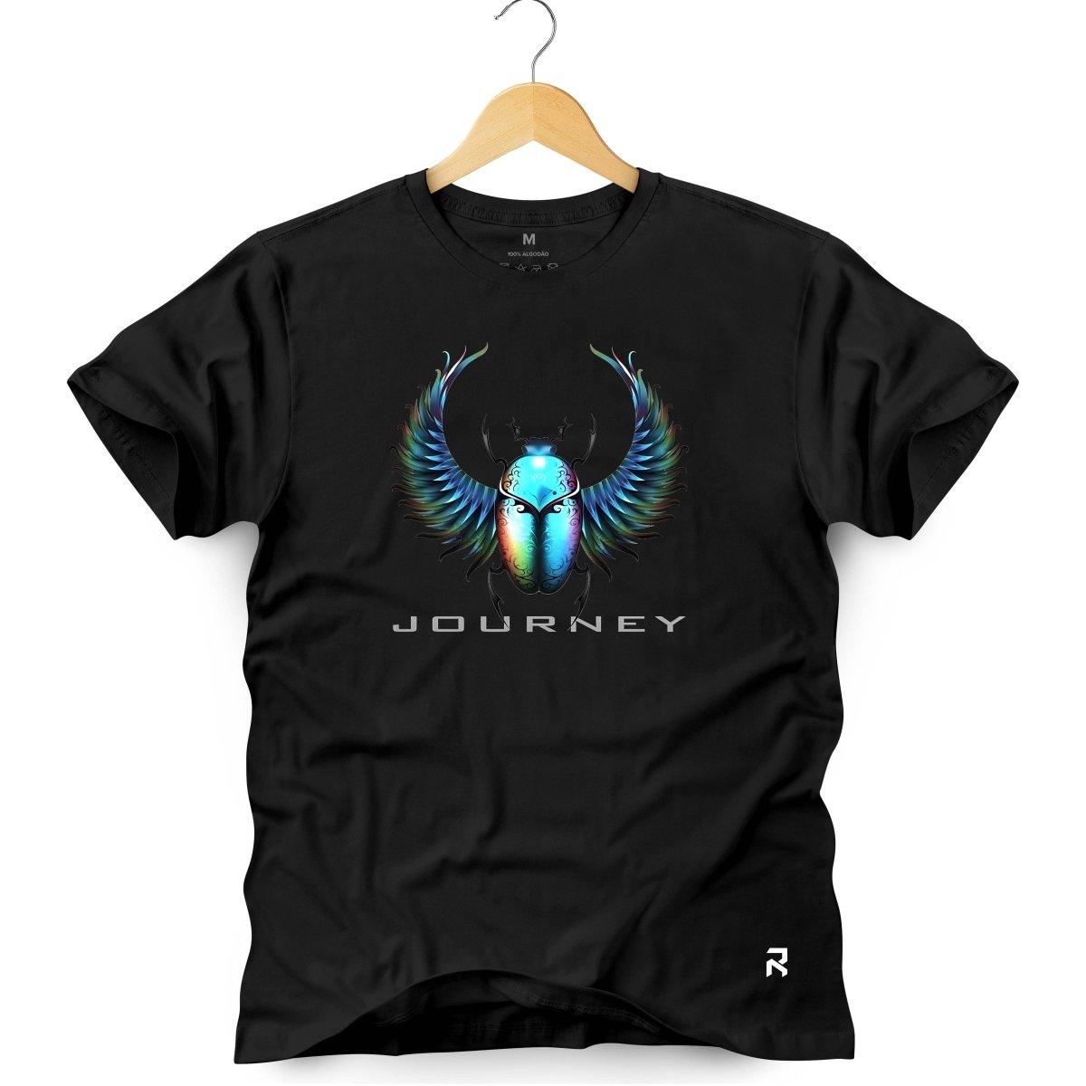 Camiseta Masculina Journey Escaravelho - Clube Rock - P - Preta -