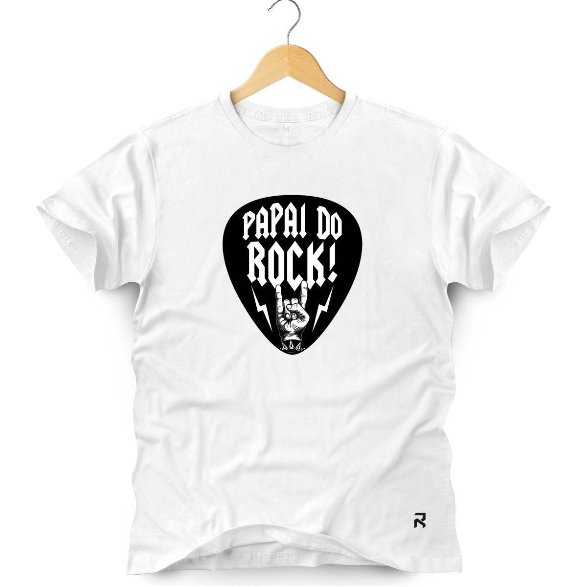 Camiseta Masculina Papai do Rock! - Clube Rock - P - Branca -