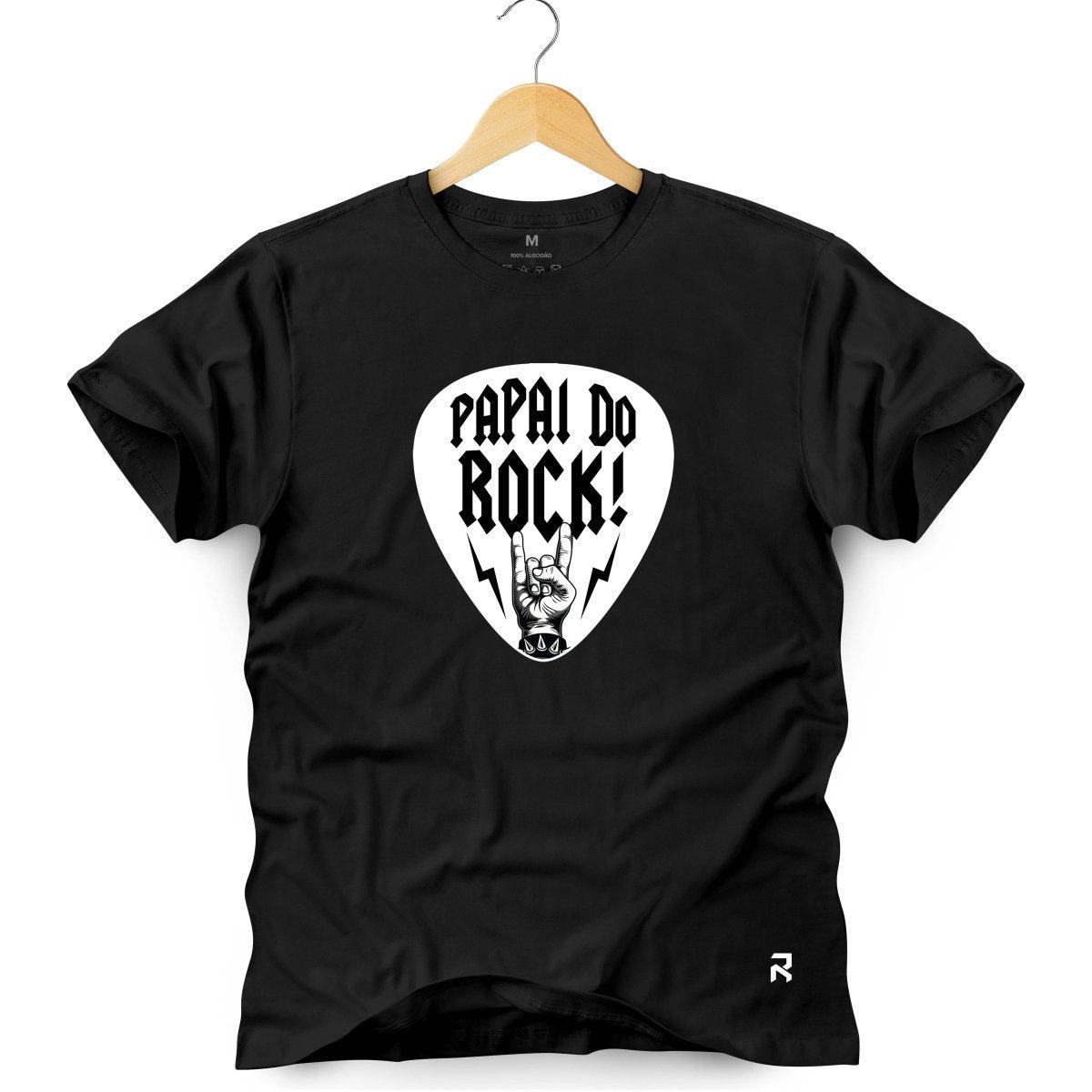 Camiseta Masculina Papai do Rock! - Clube Rock - P - Preta -