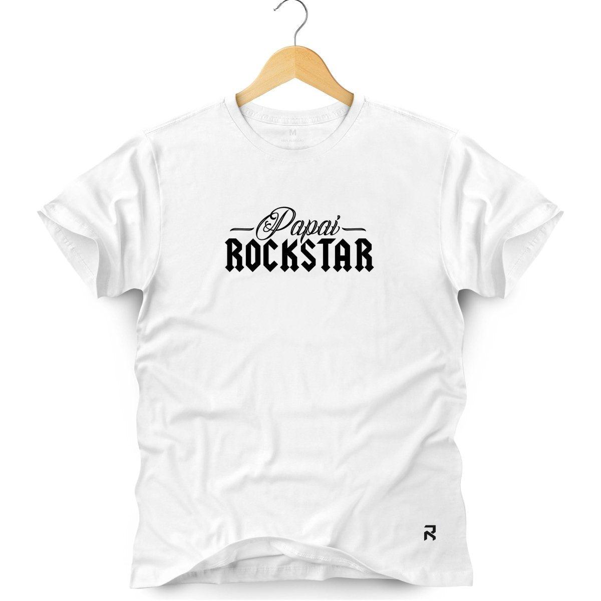 Camiseta Masculina Papai Rockstar - Clube Rock - P - Branca -