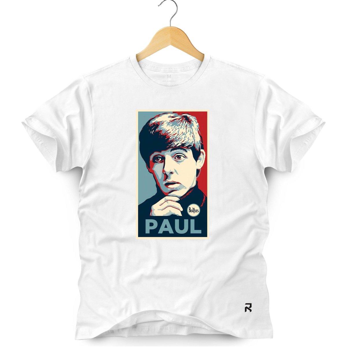 Camiseta Masculina Paul McCartney - Beatles - Clube Rock - P - branca -