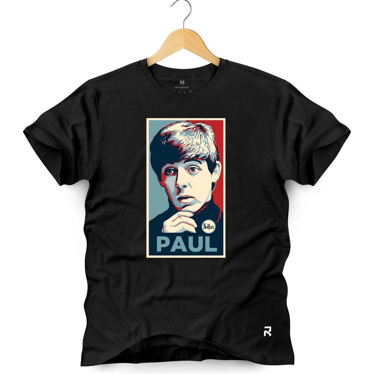 Camiseta Masculina Paul McCartney - Beatles - Clube Rock - P - Preta -