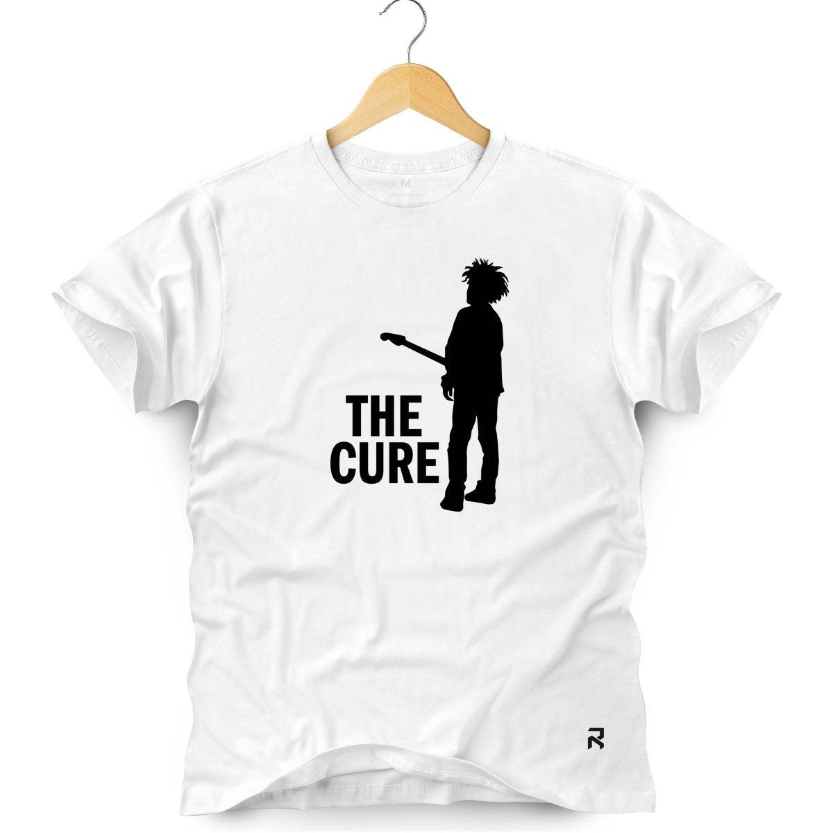 Camiseta Masculina The Cure Guittar - Clube Rock - P - Branca -
